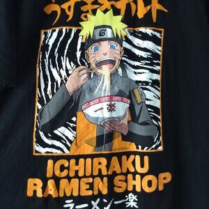 Naruto Ichiraku Ramen Shop Black Tee Tshirt T-shirt Size 3XL 100% Cotton Anime